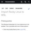 Import Rocky Linux to WSL or WSL2 - Documentation